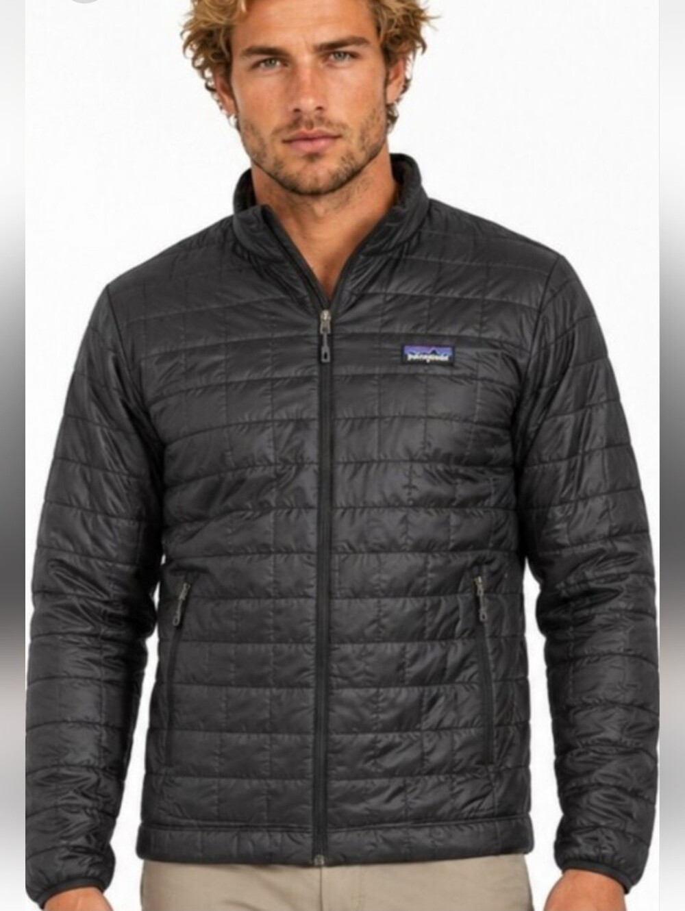 Patagonia Black Quilted Lightweight Puffer Jacket Men Sz XL